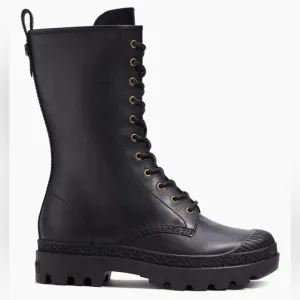 COACH Leather Lace up Boots
