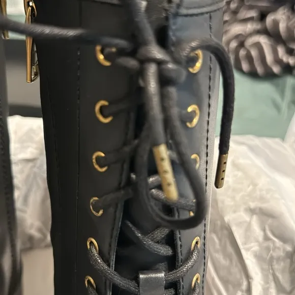 COACH Leather Lace up Boots