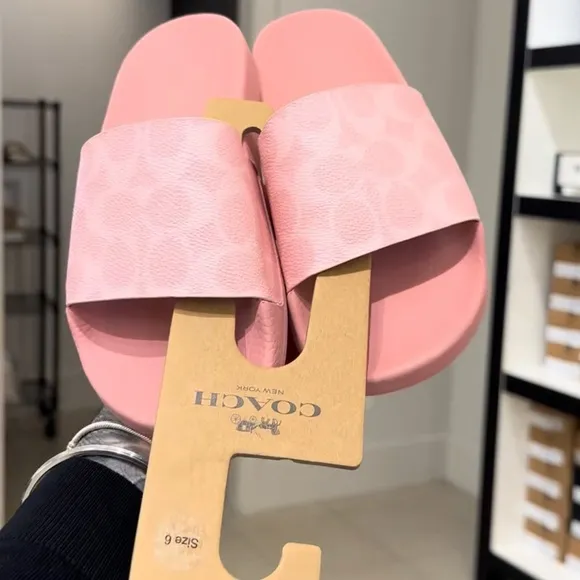 Coach Powder Pink Slides SIZE 6