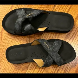 Coach Slide Sandals, Black