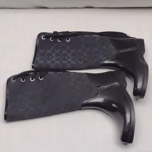 Coach Tristee tall rain boots with lace up back