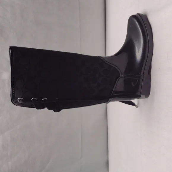 Coach Tristee tall rain boots with lace up back