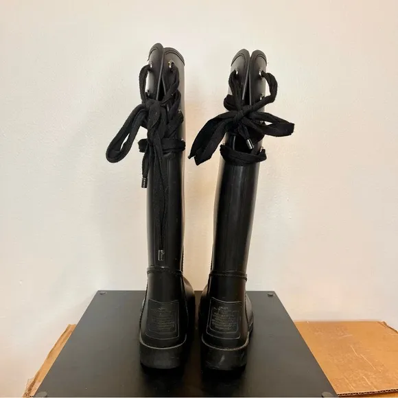 Coach Tristee Women’s Tall lace up rain boots 6