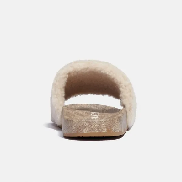 Coach Ulla Shearling Slides Ivory casual slip on