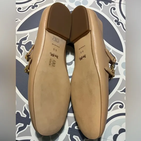 Coach Women's Whitley Leather Mary Jane Flat, Size 5.5B