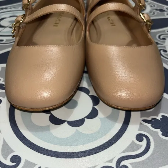 Coach Women's Whitley Leather Mary Jane Flat, Size 5.5B