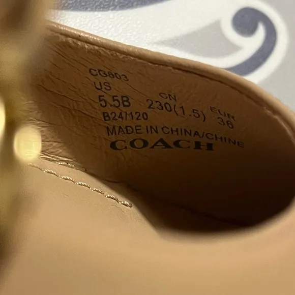 Coach Women's Whitley Leather Mary Jane Flat, Size 5.5B
