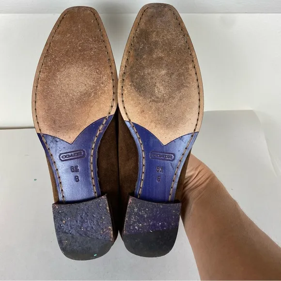 COACH Y2K Delayne Brown Suede Loafers size 6.5B