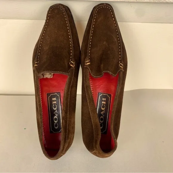 COACH Y2K Delayne Brown Suede Loafers size 6.5B