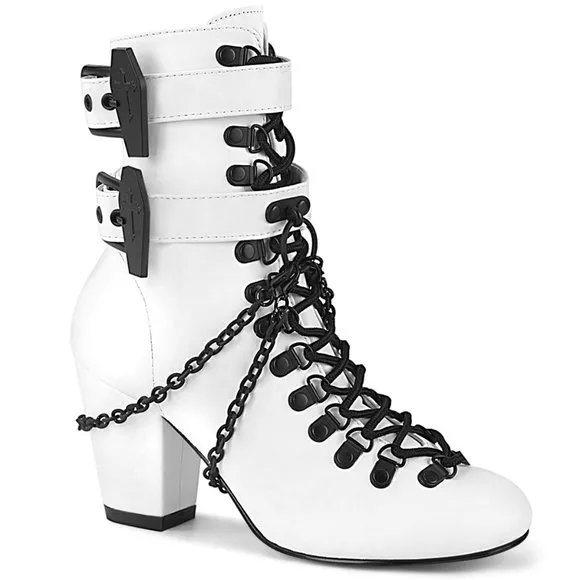 Coffin Lace Up High Heel Gothic Ankle Boots