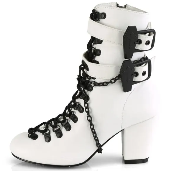 Coffin Lace Up High Heel Gothic Ankle Boots