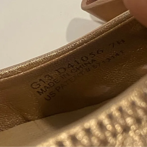 Cole Haan Air Monica Ballet Flat,women Rose Gold leather slip ballets, Size 7B