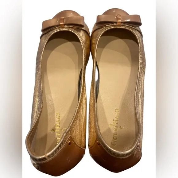 Cole Haan Air Monica Ballet Flat,women Rose Gold leather slip ballets, Size 7B