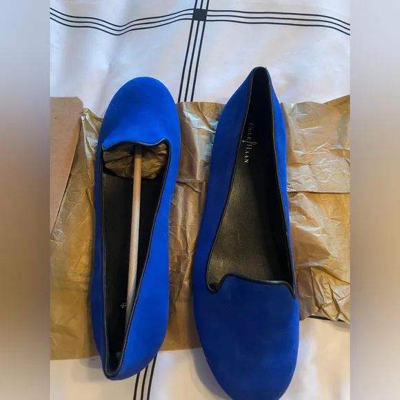 Cole Haan Blue Velvet Slip On Loafer Flats Size 11 NWT