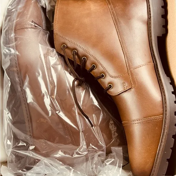 Cole Haan Brown Leather Lace-Up Boots