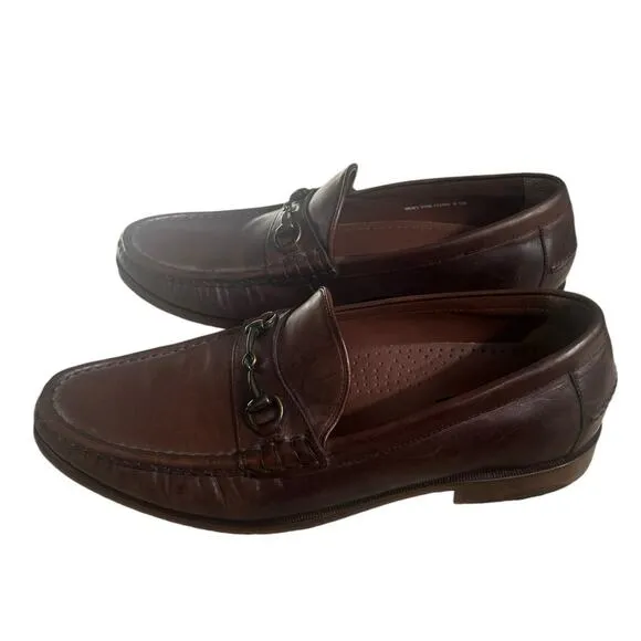Cole Haan Dark Brown Leather Loafers w/ Bronze Horsebit Hardware Size 9.5 M