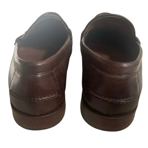 Cole Haan Dark Brown Leather Loafers w/ Bronze Horsebit Hardware Size 9.5 M