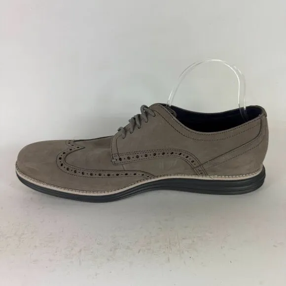 Cole Haan Grand.OS Wingtip Casual Oxford Men's 12 Beige Leather Low Top C28876