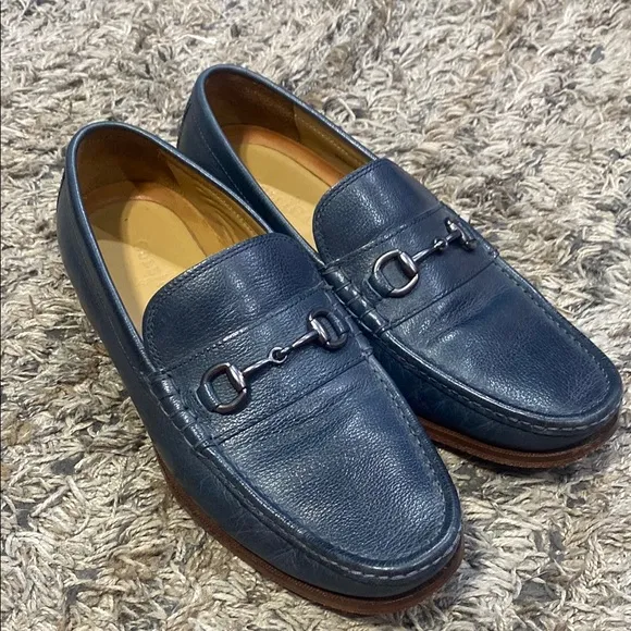 Cole Haan mens  Navy Blue leather Loafers sz 10