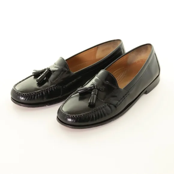 Cole Haan Pinch Tassel Black Leather Loafers Slip On Mens 11.5 D Preppy Classic
