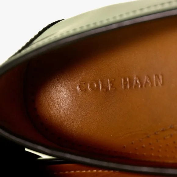 Cole Haan Pinch Tassel Black Leather Loafers Slip On Mens 11.5 D Preppy Classic