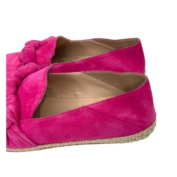 Cole Haan Pink Cloudfeel Knotted Suede Leather Espadrille Loafer Flats SZ 7.5