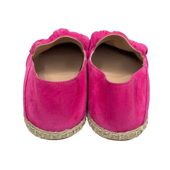Cole Haan Pink Cloudfeel Knotted Suede Leather Espadrille Loafer Flats SZ 7.5