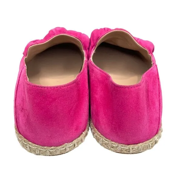 Cole Haan Pink Cloudfeel Knotted Suede Leather Espadrille Loafer Flats SZ 7.5