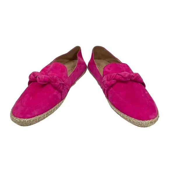 Cole Haan Pink Cloudfeel Knotted Suede Leather Espadrille Loafer Flats SZ 7.5
