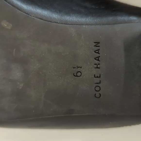 Cole Haan Pointed Toe Leather Slides Slipper Black 6.5 preppy Business casual