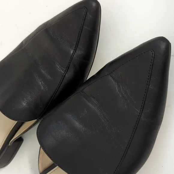 Cole Haan Pointed Toe Leather Slides Slipper Black 6.5 preppy Business casual