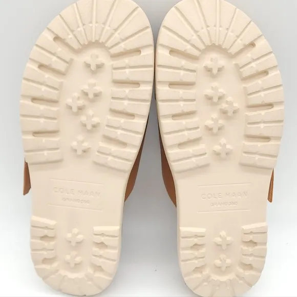 Cole Haan Women's Fraya Flats Platform Slide Adjustable Sandals Tan Size 6.5