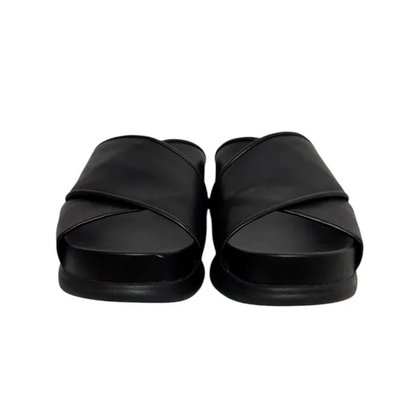 Cole Haan Zero Grand Criss Cross Leather Casual Slide Sandal Black 7