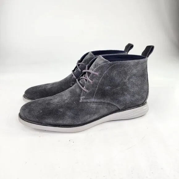 Cole Haan Grand Evolution Chukka Boots US 11 M Gray Suede Lace Up Casual Shoes