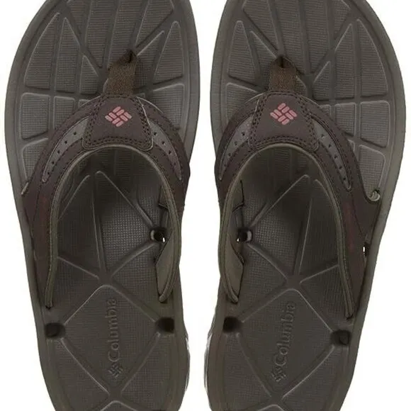 Columbia Men's Techsun Vent Flip Flops Cordovan Gypsy Brown Beach Trail 8 NWT