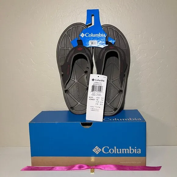 Columbia Men's Techsun Vent Flip Flops Cordovan Gypsy Brown Beach Trail 8 NWT