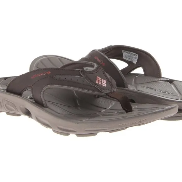 Columbia Men's Techsun Vent Flip Flops Cordovan Gypsy Brown Beach Trail 8 NWT