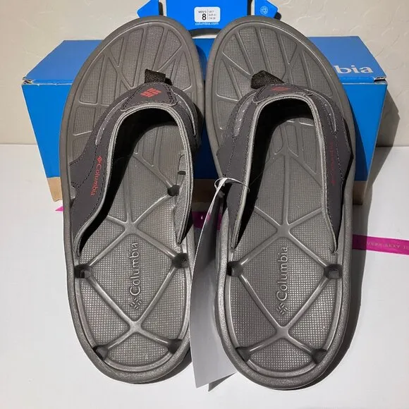 Columbia Men's Techsun Vent Flip Flops Cordovan Gypsy Brown Beach Trail 8 NWT