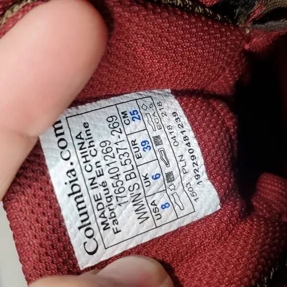 Columbia Womens High Top Waterproof Outdoor Sneakers boots shoes sz 8