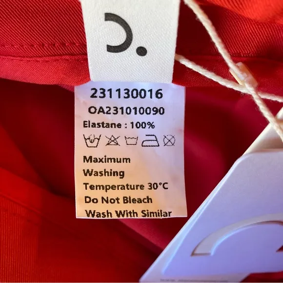 COMMENSE Red Circle Fringe Midi Skirt NWT