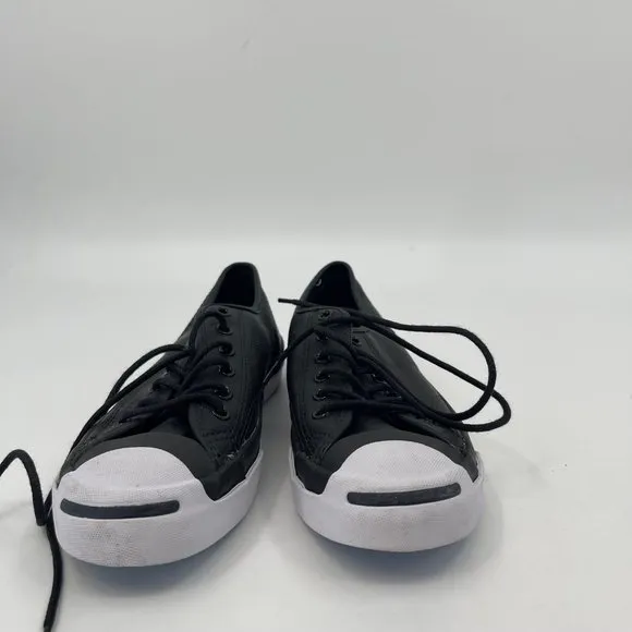 Converse Black &amp; White Leather Sneakers | Round Toe, Size 7