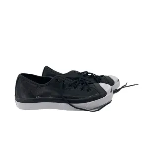 Converse Black &amp; White Leather Sneakers | Round Toe, Size 7
