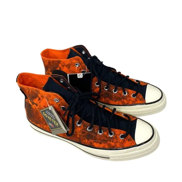 Converse Chuck 70 GORE-TEX High Black Orange Canvas Women’s Size Sneakers 172207