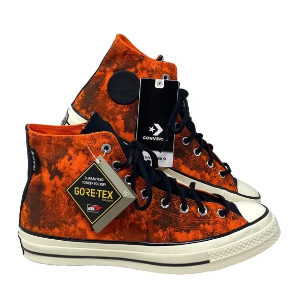 Converse Chuck 70 GORE-TEX High Black Orange Canvas Women’s Size Sneakers 172207