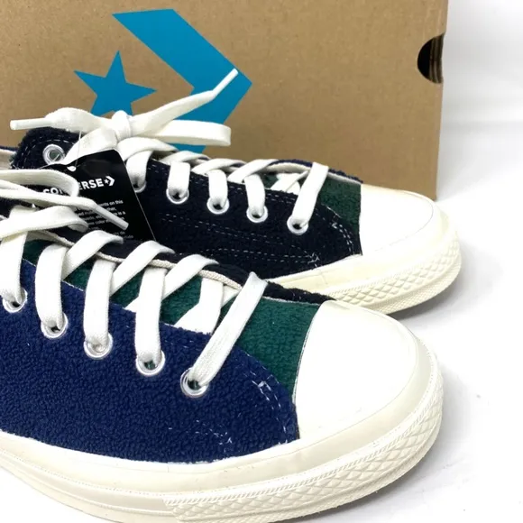 Converse Chuck 70 OX Low Top Blue Green Men’s Fleece Sneakers Skate Size 172268C