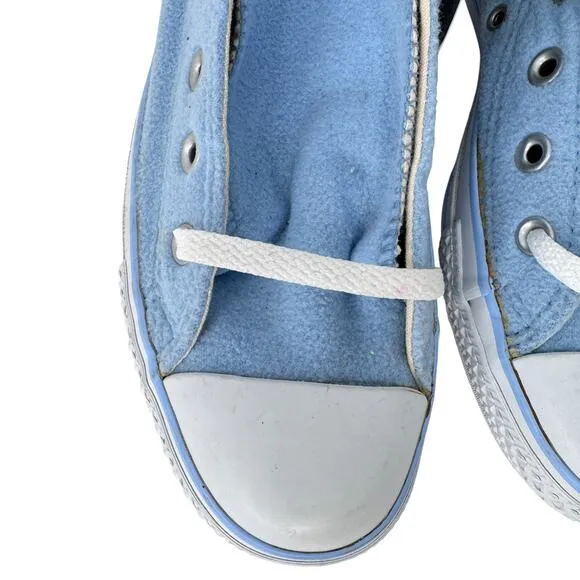 Converse Chuck Taylor All Star Baby Blue Fleece Sneakers Mens 6 Womens 8 1T565