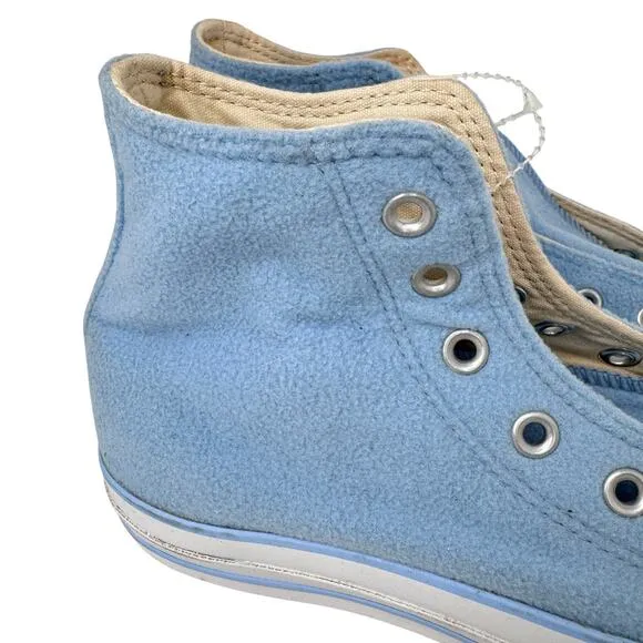 Converse Chuck Taylor All Star Baby Blue Fleece Sneakers Mens 6 Womens 8 1T565