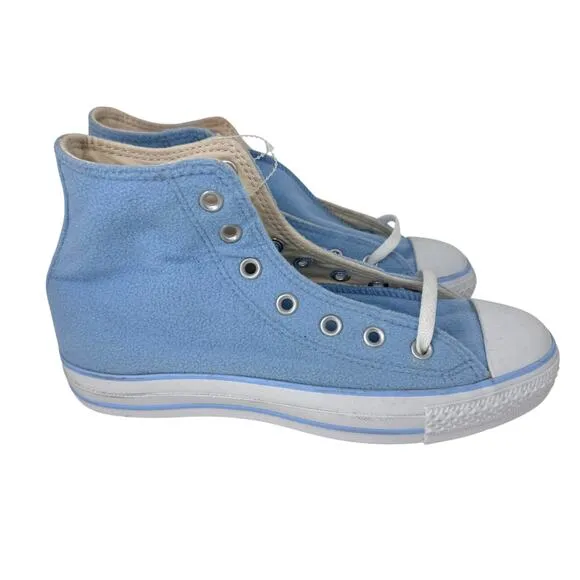 Converse Chuck Taylor All Star Baby Blue Fleece Sneakers Mens 6 Womens 8 1T565