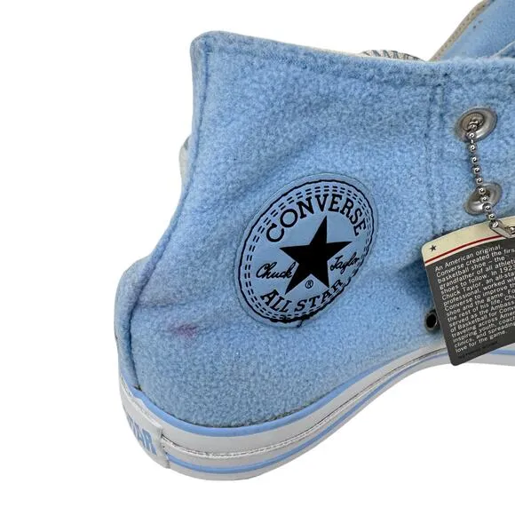 Converse Chuck Taylor All Star Baby Blue Fleece Sneakers Mens 6 Womens 8 1T565