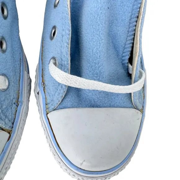 Converse Chuck Taylor All Star Baby Blue Fleece Sneakers Mens 6 Womens 8 1T565